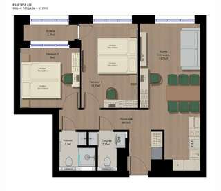 Фото Гостиница Sibgat Apartments Казань Апартаменты с гостиной и 2 спальнями в ЖК "Savin House" 12 Гостиница Sibgat Apartments Казань Апартаменты с гостиной и 2 спальнями в ЖК "Savin House"-12